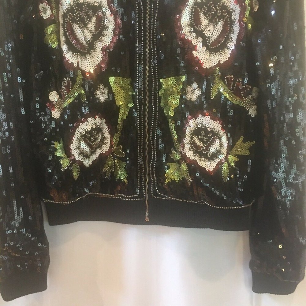Endless Rose Sequin Beaded Floral Bomber Jacket - Picture 4 of 7